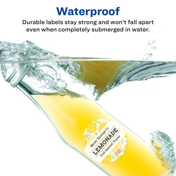 Durable waterproof labels 2 5 diameter 45 total 27953 avery
